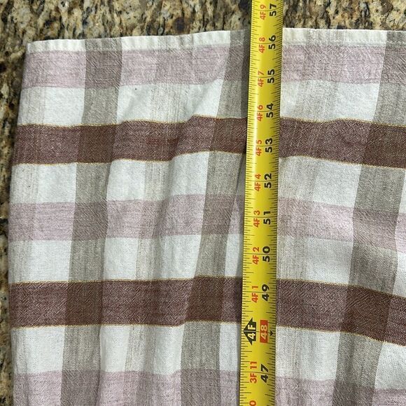 Mixed Boho Plaid V-Neck Long Sleeve Ruffle Cuffs Maxi Dress Size 6 - Picture 8 of 8